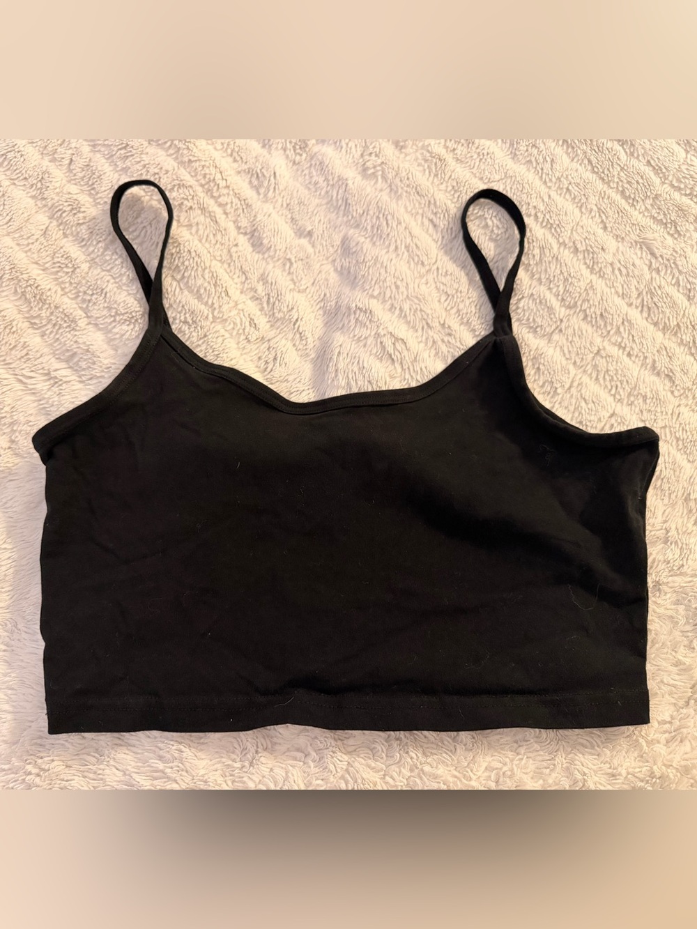 TNA Black Cropped Camisole with Spaghetti Straps